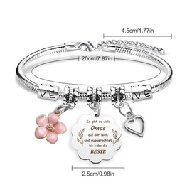 Prrivnix Mother's Day Gift For Grandma Gift Grandma Bracelets Mother's Day Gift For Grandma Birthday Gift Grandma Christmas From Grandson, Stainless Steel