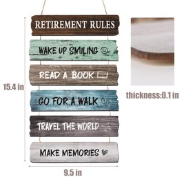 Wooden Retirement Gifts for Women Men Hanging Retirement Decorations Vintage Retirement Garden Wall Decoration for Colleagues