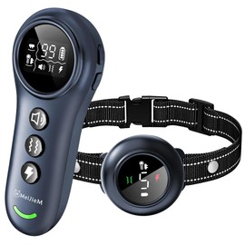 MEIJIEM 2 in 1 Dog Training Collar and Dog Bark Collar,Smart Anti Bark Collar with 3 Training Modes & 3300FT Remote for All Breeds IP67 Waterproof Rechargeable Receiver Dog E Collar