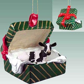 Conversation Concepts Holstein Cow Gift Box Christmas Ornament - Delightful!