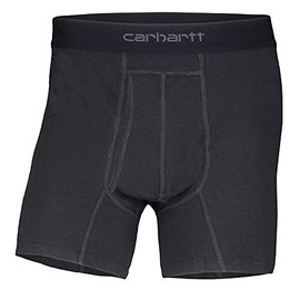 CARHARTT Men's Cotton Polyester 2 Pack Boxer Brief, Black, 3X-Large
