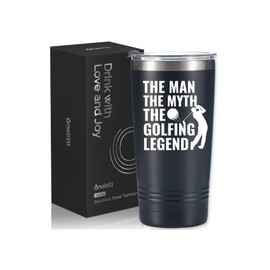 Onebttl Golf Gifts for Men, Funny Golf Gifts 20oz Stainless Steel Tumbler, Golf Gag Gifts for Men, Fathers Day Golf Gifts for Dad, Birthday Gifts, Gifts for Golf Lovers - Black