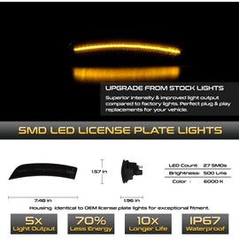 VIPMOTOZ Amber LED Lamps Compatible with 2022-2024 Toyota GR86/Subaru BRZ Smoke Chrome Front Side Marker Lights [High Lumen Output] Driver-Left & Passenger-Right Sides ~2Pcs~ Replacement Assembly Kit