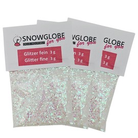 3 x 3 g glitter for snow globe / glitter ball for crafts - for snow globe craft kit - make your own snow globe - individual glitter ball - 40011