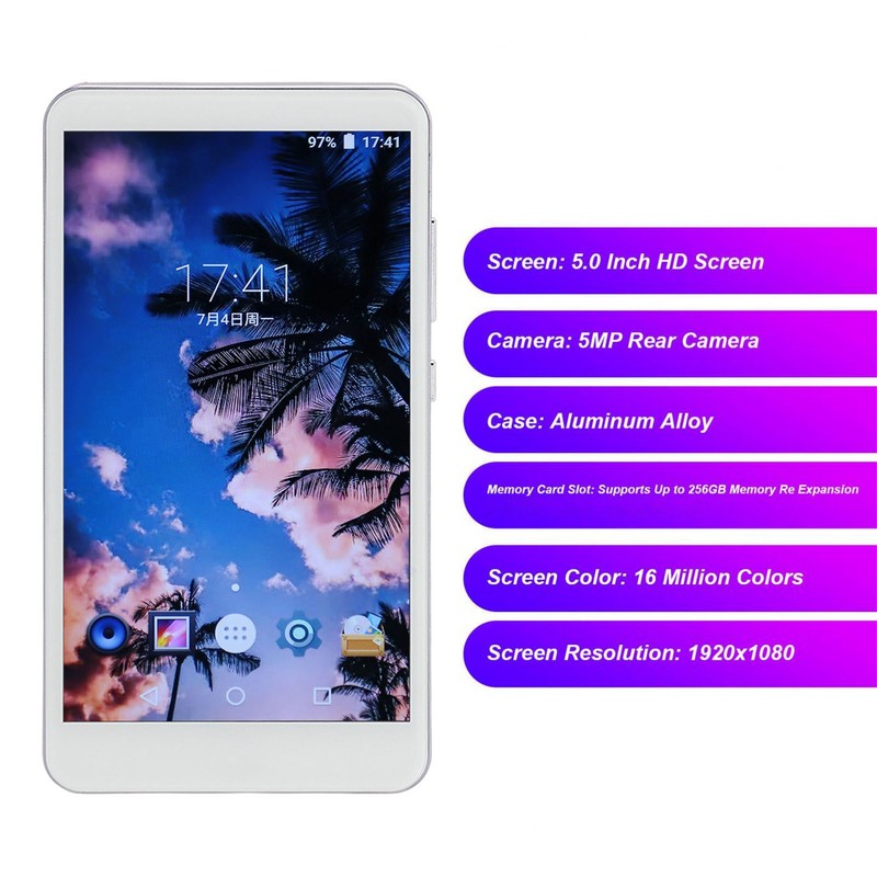 5.0inch MP4 Player HD Noise Reduction 1920x1080 IPS Touchscreen Bluetooth