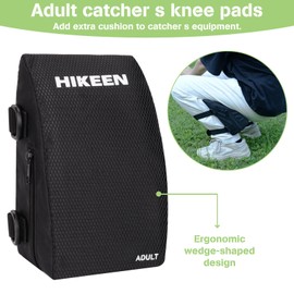 Hikeen Baseball Catcher Knee Support Newest Catcher Knee Pad for Baseball Softball with Removable Sponge Block Catcher Knee Wedge Catcher Knee Support Gear (Adult)