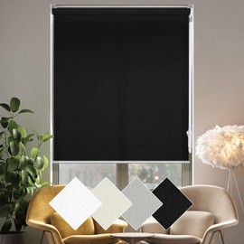 Homebox 70% Blackout Light Filtering Shade Blinds for Windows, Room Darkening Roller Shades Roll up and Down Blinds for Home and Office 20" W×72" H Black