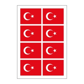 Generisch Set of 8 Turkey Flag Stickers | Sticker Türkiye Car Sticker