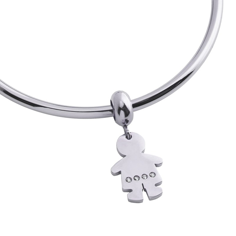 LuckyLy Charms para Pulseras de Mujer, Dije de Niño, Acero
