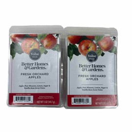 Better Homes & Garden Fresh Orchard Apples Scented Wax Melts, 5 oz 2 Pack, Red, BHG5ozFOAppl2pk