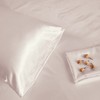 Manyshofu Beige Satin Pillowcase for Hair Protection- 2Pcs Queen Pillow
