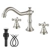 gotonovo Bathroom Sink Faucet Widespread Brushed Nickel Double Mixing Tap