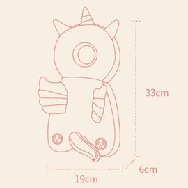 MR. GADGETS Mochila Protectora de Cabeza para Bebé, Cojín Ajustable Antigolpes, Almohadilla Amortiguadora Suave para Niños, Seguridad Infantil, Protección y Autonomia Total, Liviano (Unicornio Rosa)
