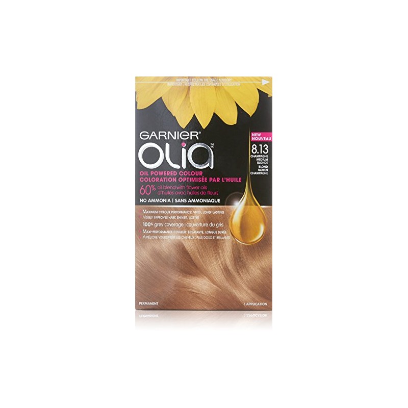 Garnier Olia Oil Powered Permanent Haircolor, 8.13 Champagne Blonde