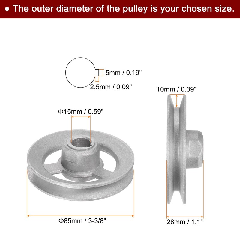 sourcing map Industrial Sewing Machine Clutch Motor Pulley 15mm Inner