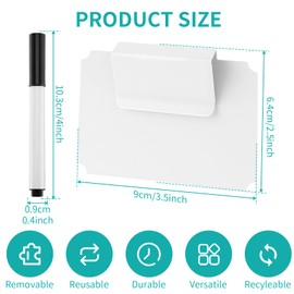 26 Pieces Basket Labels Clip on Set, Include 24 Pieces White Kitchen Clip Label Holder Removable Pantry Basket Labels with 2 Pieces Black Chalk Marker for Storage Bins Organization Box