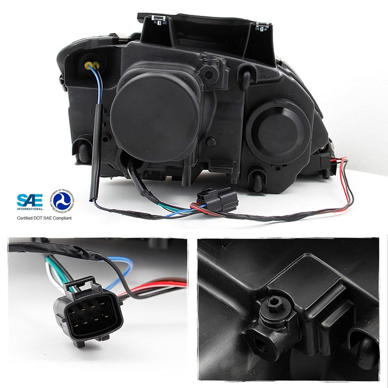 AKKON - For Chrysler Pacifica SUV Black Bezel Headlights Headlamp