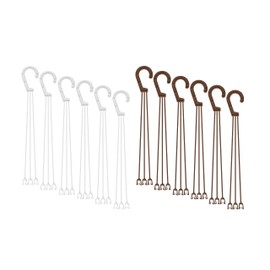 OFXDD Plant Hanger - Plastic Hanging Planters for Indoor & Outdoor Plants - Flower Plant Holder with Hooks, White (6 Pcs) and Brown (6 Pcs)