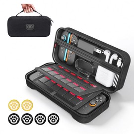 【Switch2 ケース 大容量 2025年新登場】スイッチ2 ケース 高密度EVA防水 防塵 防汚 耐衝撃 軽量 ハードシェル 全面保護型 消臭 大容量 スイッチ本体/Joy-Con/電源アダプタ/24枚ゲームカード 小物など全部収納