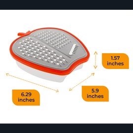 Cheese Grater with Mini Storage - Apple Shape Container Grater - Vegetable Dishwasher Safe Grater with Bowl