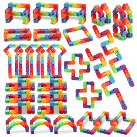KOSIDEN 30PCS Rainbow Fidget Toy Wacky Tracks Snap and Click Fidgets Sensory Toys-Party Favors,Goodie Bag, Bulk Classroom Prizes School Birthday for Students Gifts Stocking Stuffers for Kids,Teen