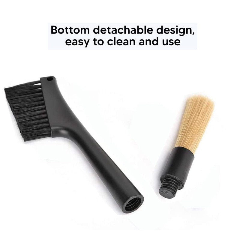 2 Pack Coffee Machine Cleaning Brush, Removable Dual Purpose Dusting