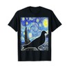 Pigeon Starry Night Van Gogh Birdwatching Ornithology T-Shirt