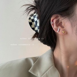 Cute Heart Cartilage Tiny Stud Earrings 925 Sterling Silver Gold Silver Tone Love Hearted Tragus Screw Back Ball Sleeper Helix Small Studs Earring Fashion Jewelry Gifts Valentine's Day 18G