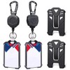 Geieold Retractable ID Card Holder and Robust Carabiner Key Ring,