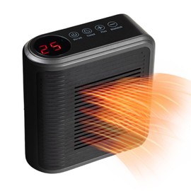 Electric Space Heater, Small Heater for Indoor Use, Portable PTC Ceramic Space Heater, Real Quiet Plug-In Space Heater, Portable Plug in Air Heater for Cold Weather for Office Desk and Bedroom