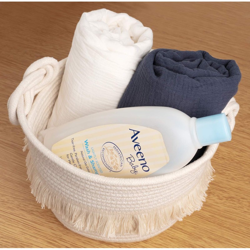 TIMEYARD TIMEYARD Small Woven Storage Baskets Cotton Rope Decorative Hamper