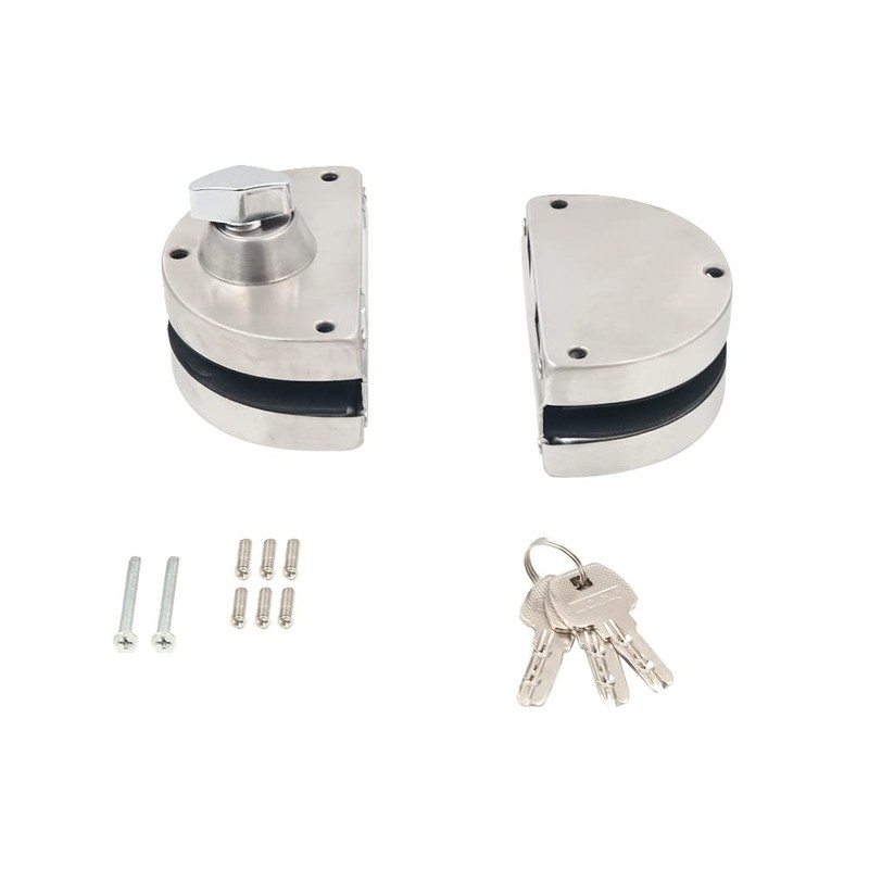 ZONADAH Upgraded Double Glass Door Lock Stainless Steel, Both Sides