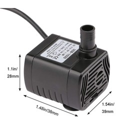 Driew 3W DC 3.5-8V USB Water Pump with Power Cord, Solar Mini Submersible,Brushless,Waterproof (1, Black)