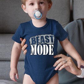 One-Piece Beast Mode Training 18 Months Navy Blue Romper
