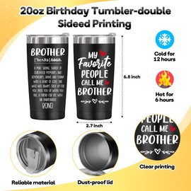 Gifts for Brother,Brother Gifts from Sister,Brother Christmas Gifts,Birthday Gifts for Brother Adult,Funny Gag Gifts for Brother,Best Gift Ideas for Little Brother,Big Brother,Men,20 oz Tumbler+Socks
