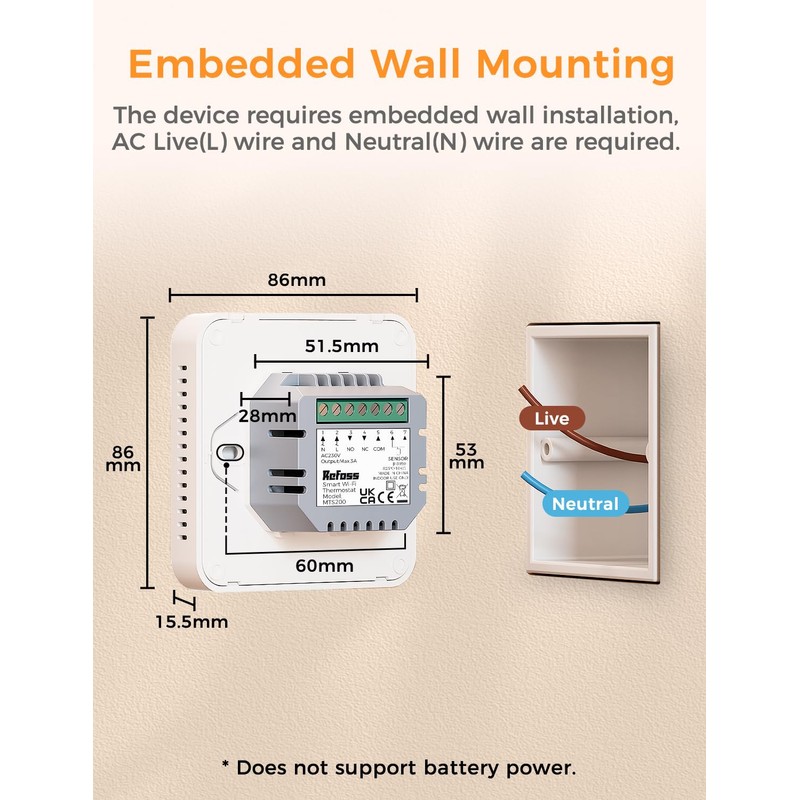 Refoss Heating Thermostat WiFi, Water Underfloor Heating Thermostat Boiler, Smart