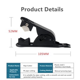Pipe Tube Hose Cutter Scissors tool,Cuts 1/4" 3/8" 1/2" PVC Nylon PU for Water filters Reverse Osmosis System. (1)