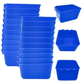 20 Pcs Chicken Coop Feeder Water Cup,16 oz Cage Cups Chicken Feeder Waterer, Cage Cups Birds Hanging Feeders, Chicken Feeder Water Bowl for Parakeet Poultry Pigeon Bunny Wire Cage (Blue, 16oz)
