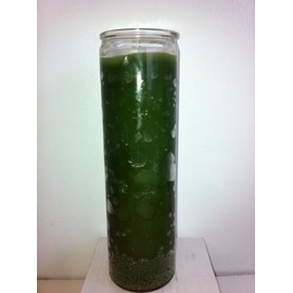 Green 7 Day Unscented 1 Color Candle in Glass