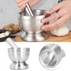Lybunair Mortar and Pestle Set, Manual Garlic Press Grinder, Stainless