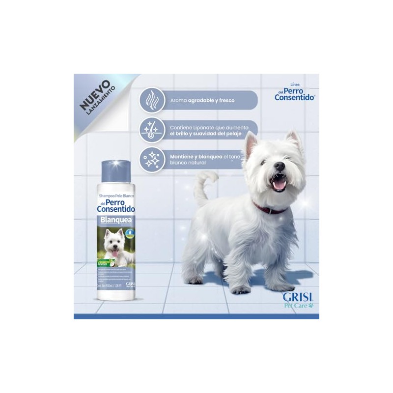 Shampoo Pelo Blanco del Perro Consentido| Ayuda a Mantener el