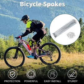 TUCKBOLD Bicycle Spokes Bike Wheel Spokes Silver Tone Nipple 1 Set 14G 82mm Length Carbon Steel Galvanized