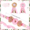 JOYMEMO Pink Deer Baby Shower Maternity Sash Kit - Woodland