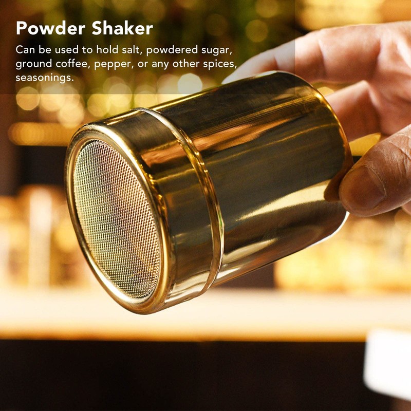 Powder Shaker Stainless Steel Rust Resistance Gold Fine Mesh Powder