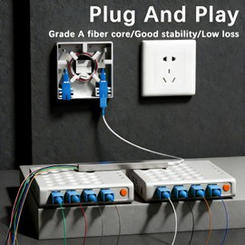 Duttek SC/UPC PLC Splitter 1x8, Single Mode Fiber Optic Splitter for FTTH & CATV, Mini Type with 0.9mm Blue Jacket Pigtail