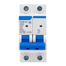 Baomain NXB-63 (DZ47-63) C63 63A 2 polos 400 V DIN Montaje en riel blanco