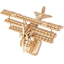 Rolife Woodcraft 3D Wooden DIY DIY DIY DIY Toy Gift for Kids, Teens and Adults, Airplane