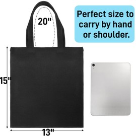 Pumtus 12 Pack Canvas Tote Bags, Sublimation Blank Grocery Bag with Handle, 15x13 In Reusable Medium Shopping Cloth Bag for DIY, Painting, Crafting, Embroidery, Advertising, Promotion, Gift, Activity