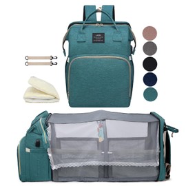 houscly Green Diaper Bag Backpack for Mom: Baby Bags for Boys Girls Toddler Women Men Large Back Pack Diapers Bag Big Travel Pañaleras Modernas Para Bebe Niña Unisex Newborn Essential Baby Registry