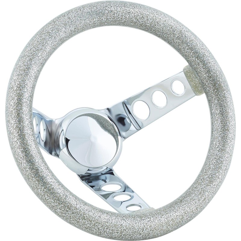 9-3/4 Inch Blue Metalflake Steering Wheel, 5-1/2 Dish